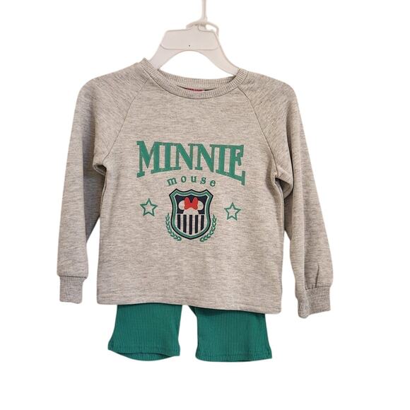 NWT Minnie Mouse Girls Sweatshirt Shorts Set Disney Disneyworld 6T - Picture 1 of 8